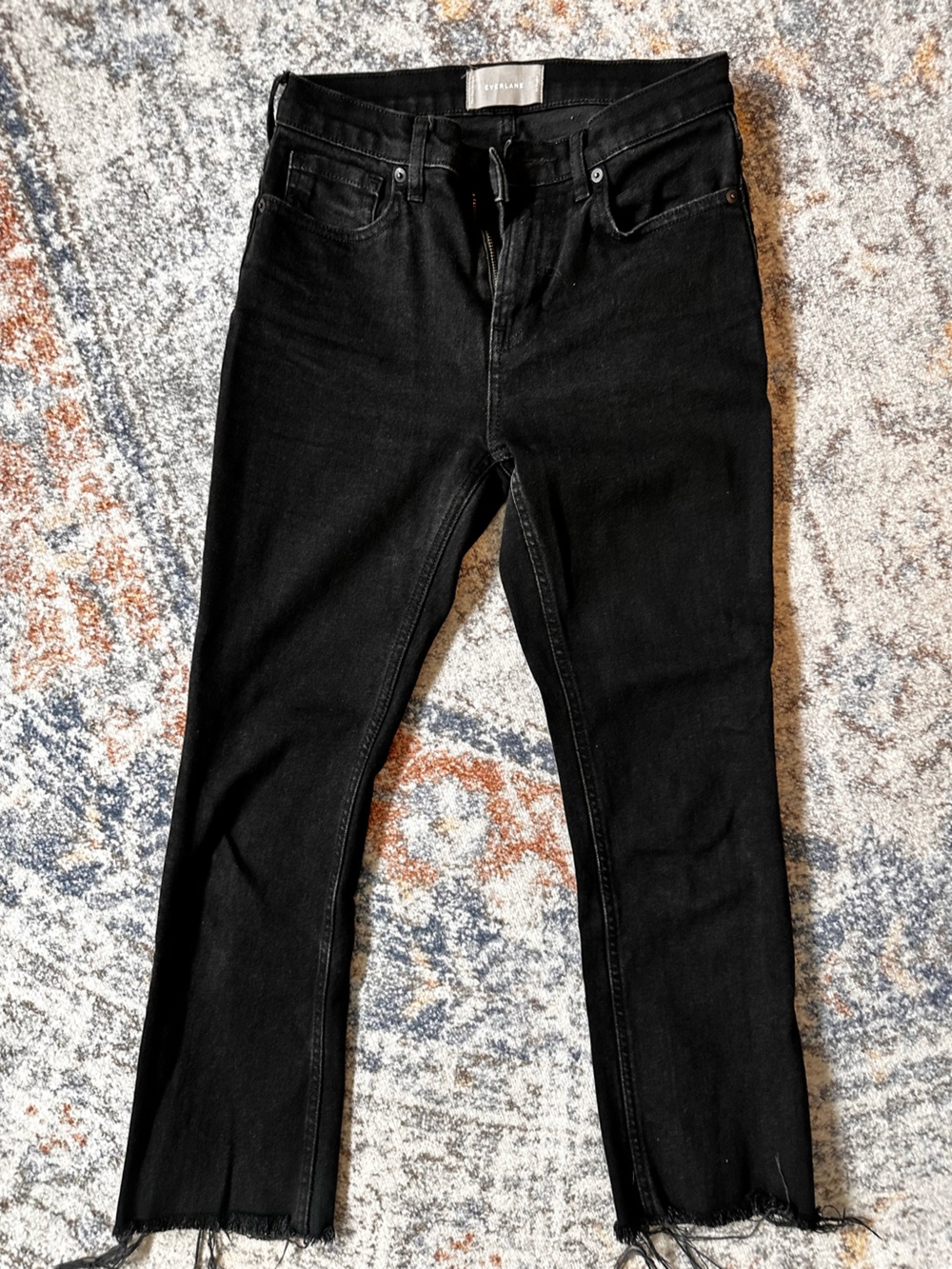 Everlane Black High-Rise Straight Jeans